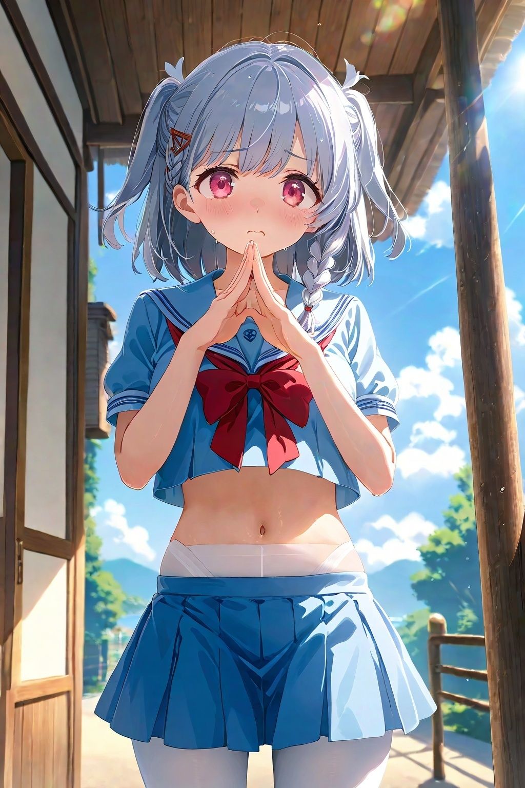 60キャラ へそ出しセーラー服 即オチ2コマ サンプル9ページ目