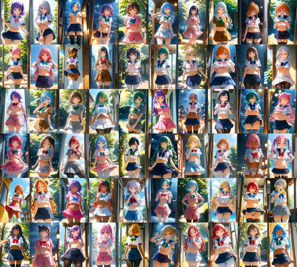 60キャラ へそ出しセーラー服 即オチ2コマ サンプル10ページ目