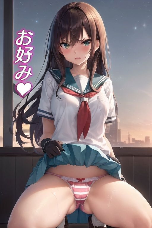 嫌な顔してパンツ見せてくる女の子 〜セーラー服編〜 サンプル7ページ目