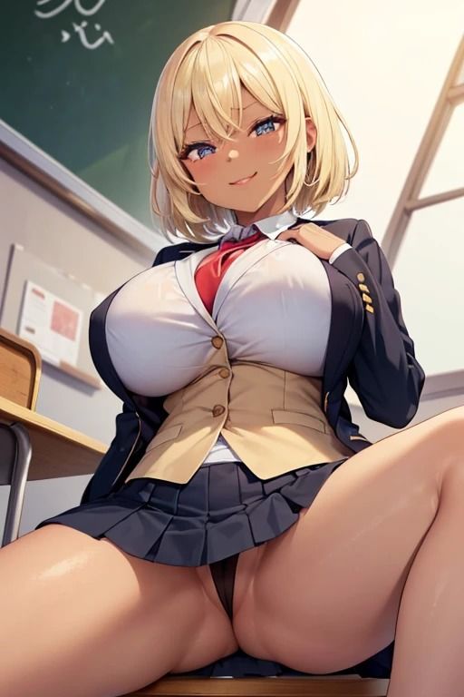 ニヤニヤしながらパンツを見せてくるJK（黒ギャル編） サンプル1ページ目