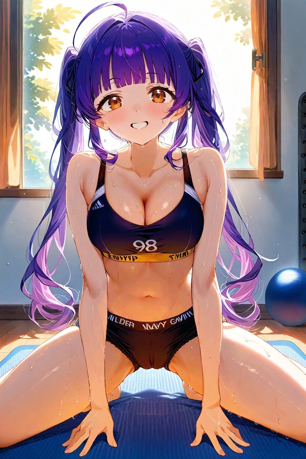 60キャラ スポブラ スポーツブラ 即オチ2コマ サンプル4ページ目