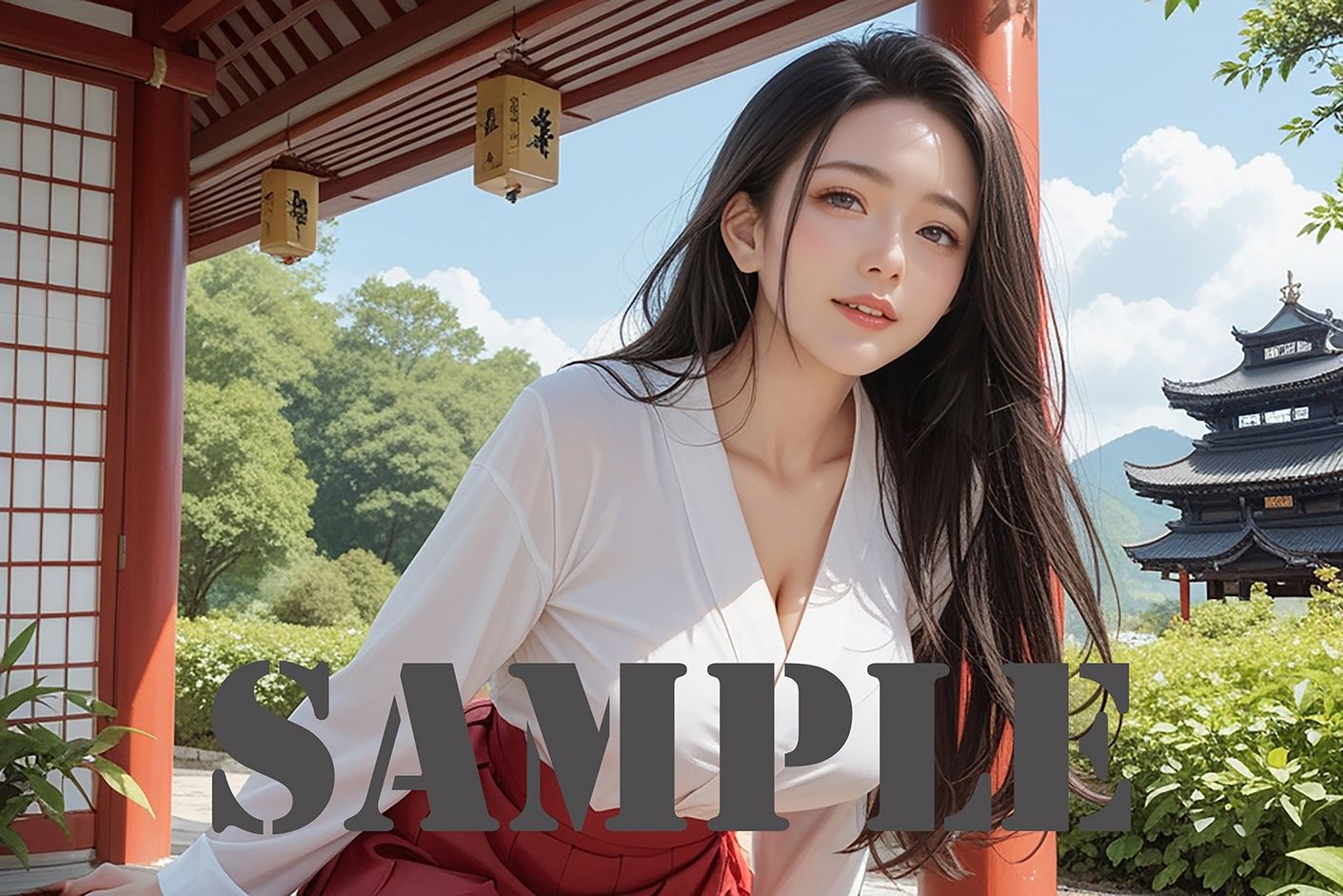 巨乳巫女の淫らな奉仕 サンプル1ページ目