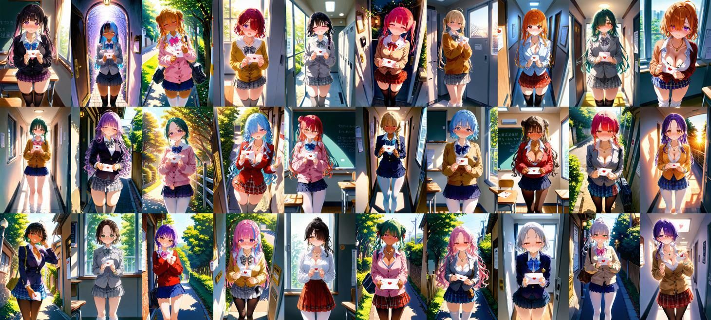 60キャラ 制服 即オチ2コマ ラブレター編 サンプル9ページ目