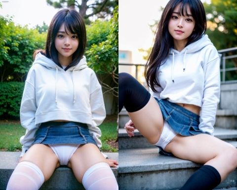 AIグラビア写真集10〜パン見せパーカー娘〜 サンプル2ページ目