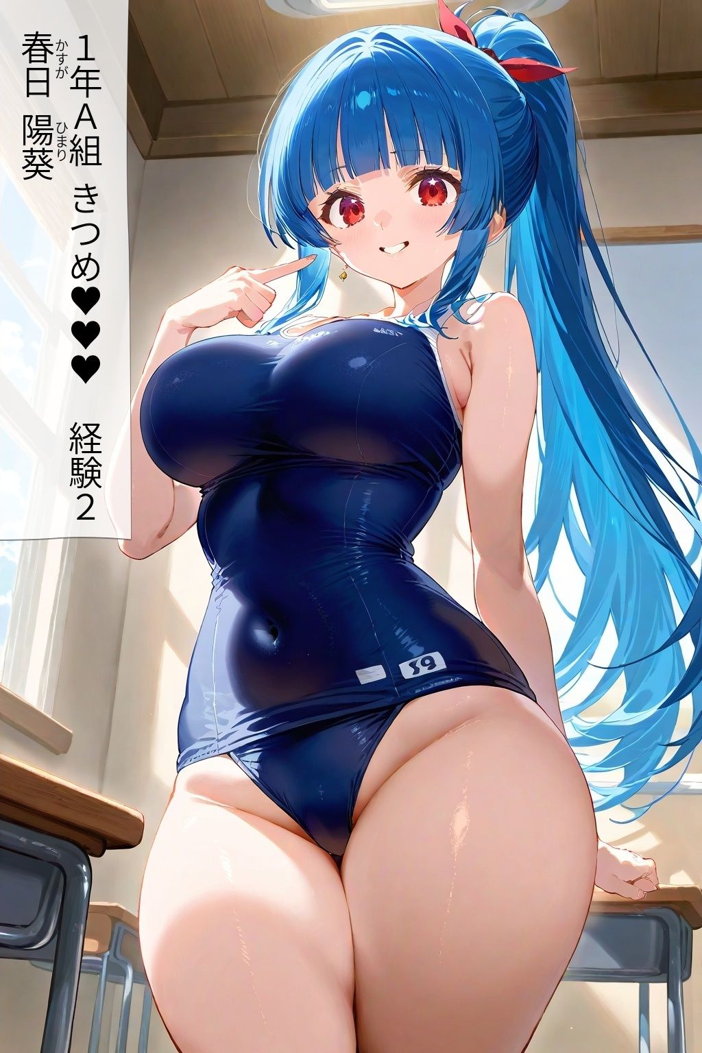 60キャラ 巨乳Ver スク水 即オチ2コマ サンプル5ページ目