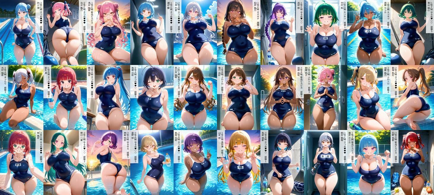 60キャラ 巨乳Ver スク水 即オチ2コマ サンプル9ページ目