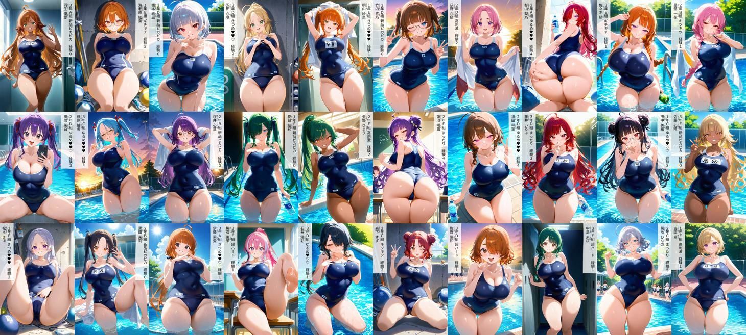60キャラ 巨乳Ver スク水 即オチ2コマ サンプル10ページ目