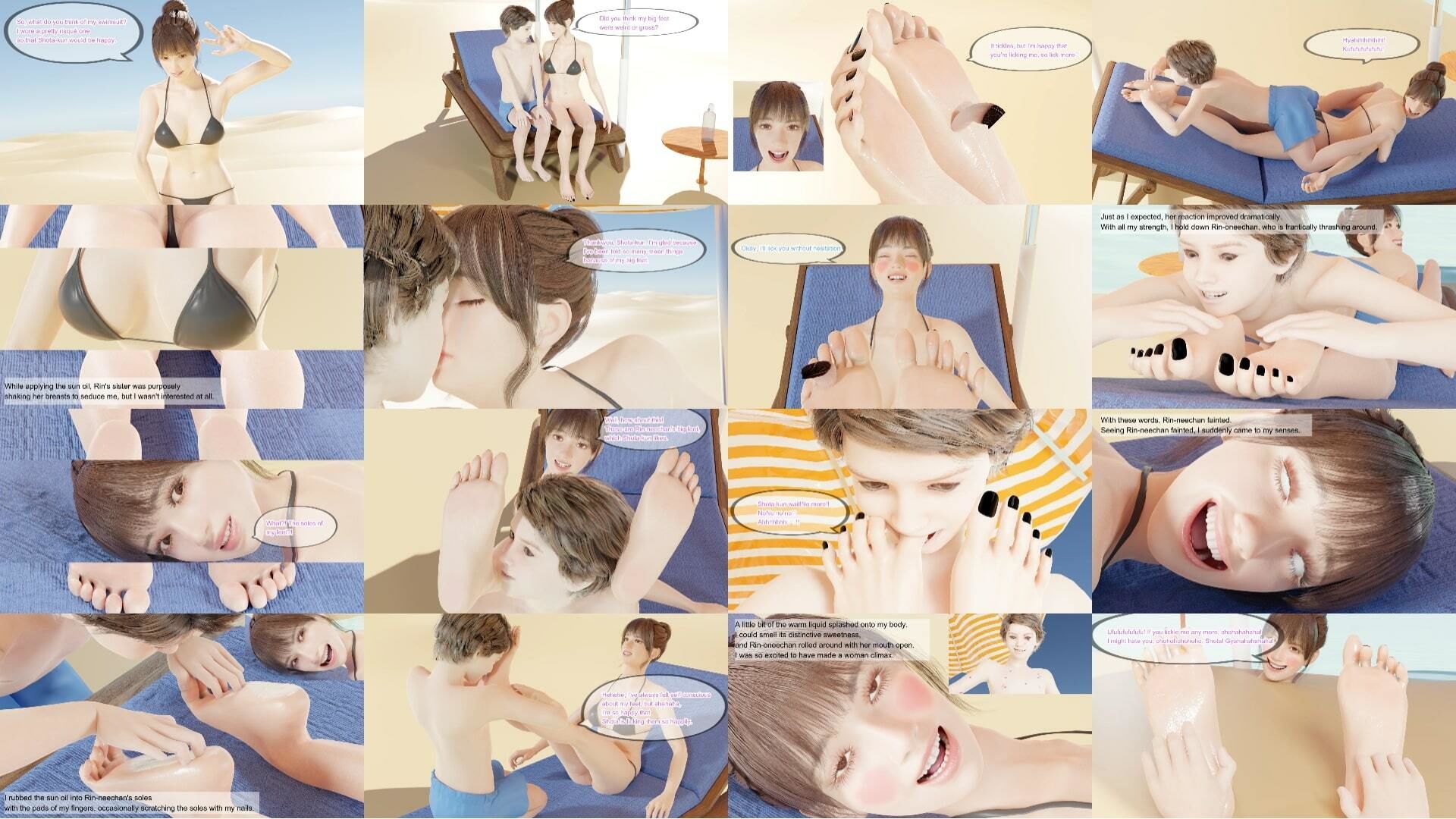 僕と凛お姉ちゃんの海での足フェチデート サンプル6ページ目