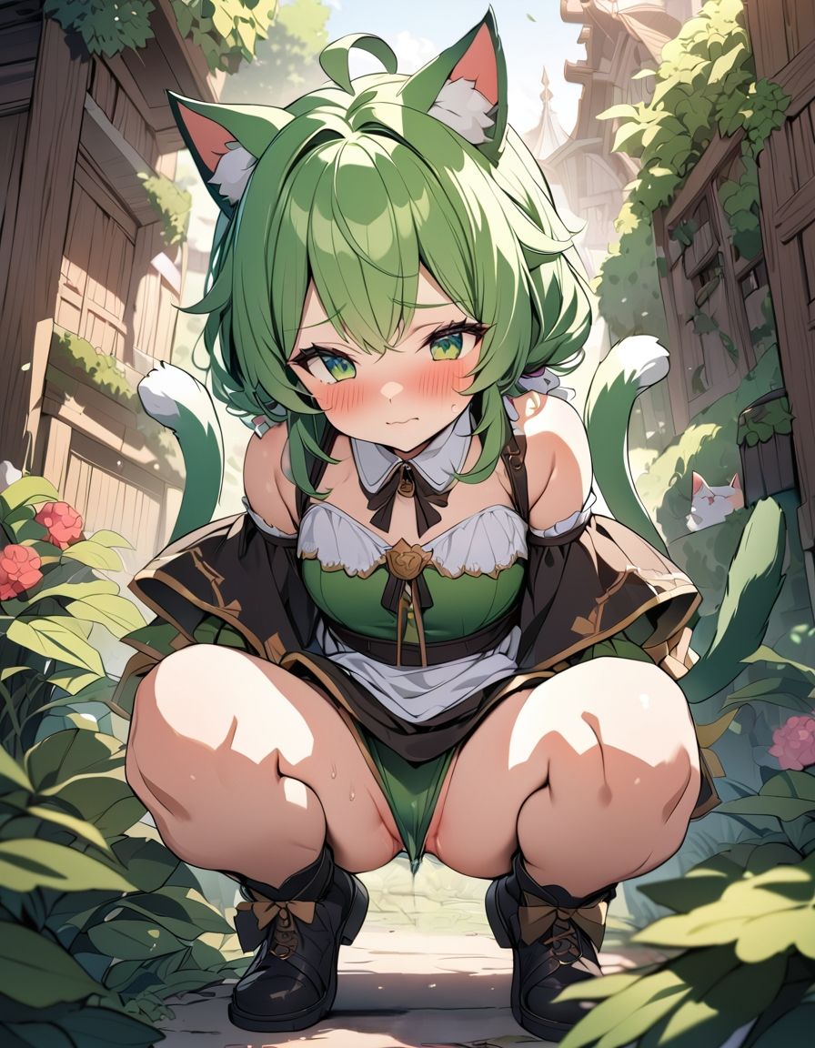 猫耳娘の野外放尿シーンを観察 サンプル9ページ目