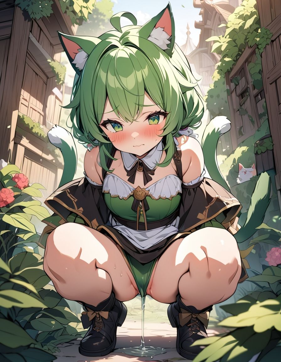 猫耳娘の野外放尿シーンを観察 サンプル10ページ目
