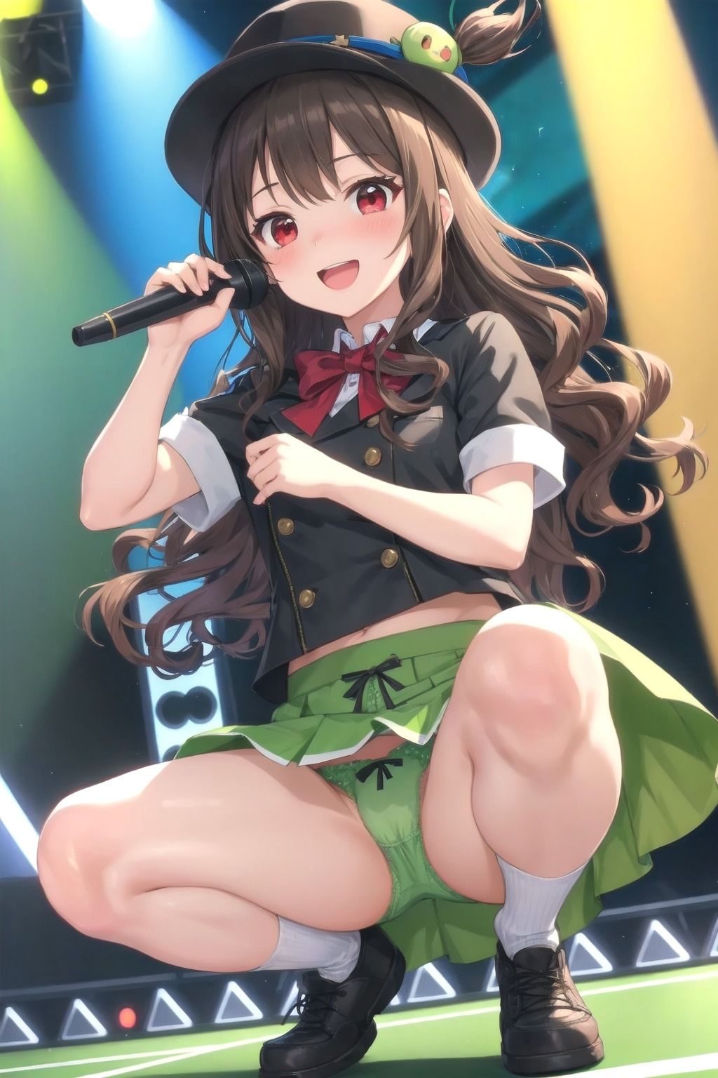 パンチラアイドル！緑衣装編 サンプル2ページ目