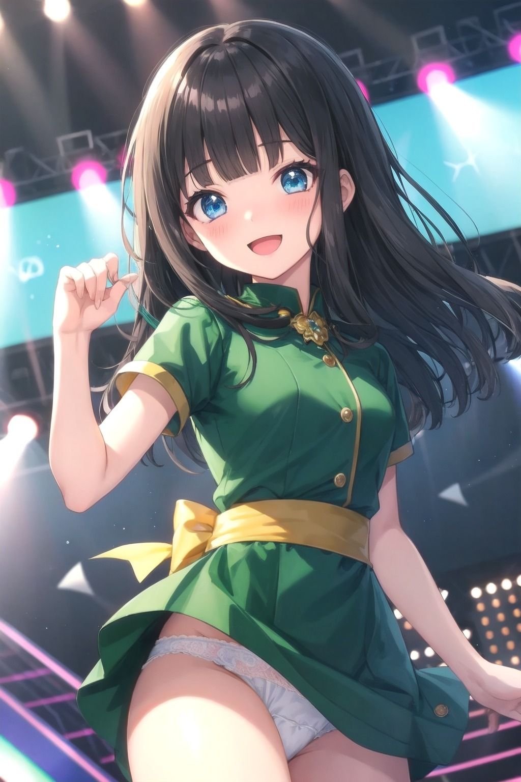 パンチラアイドル！緑衣装編 サンプル3ページ目