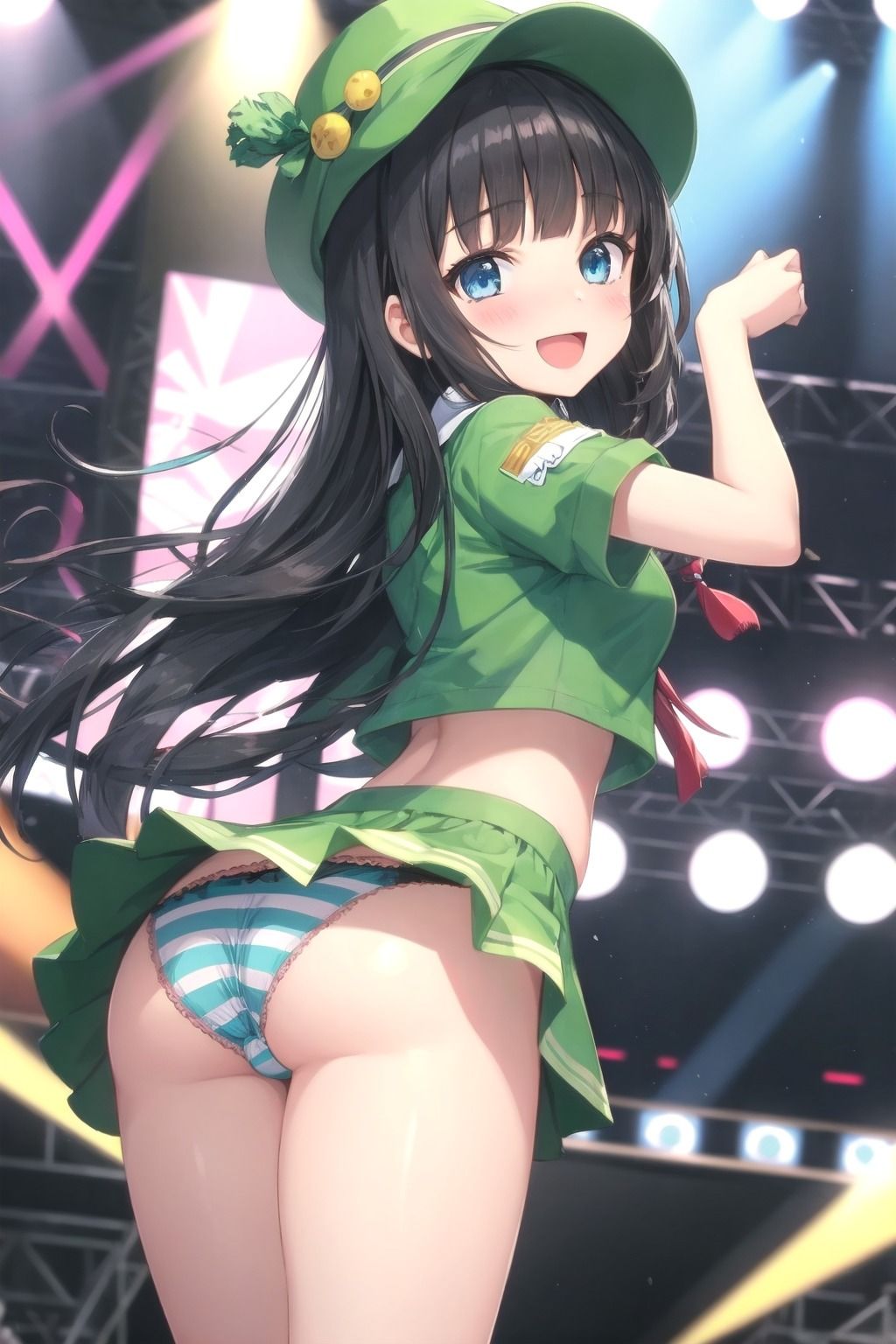 パンチラアイドル！緑衣装編 サンプル4ページ目
