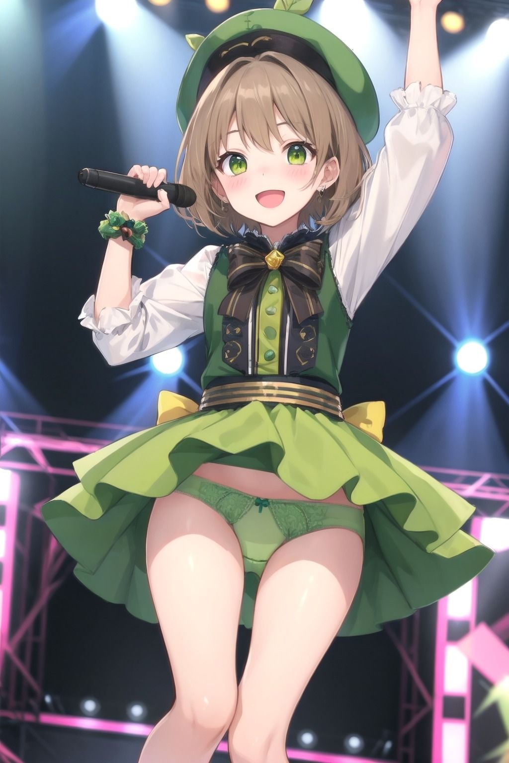 パンチラアイドル！緑衣装編 サンプル7ページ目