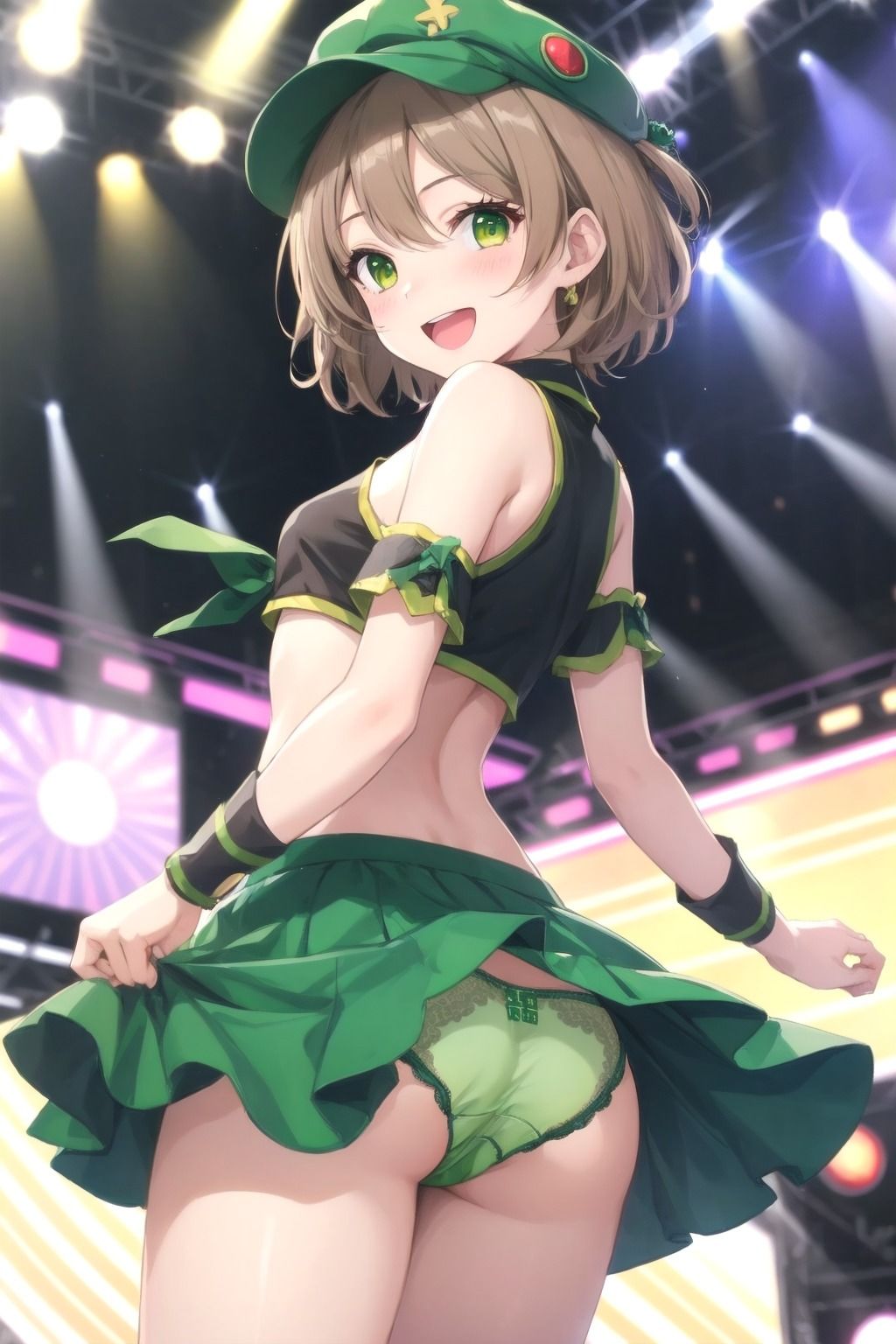 パンチラアイドル！緑衣装編 サンプル8ページ目