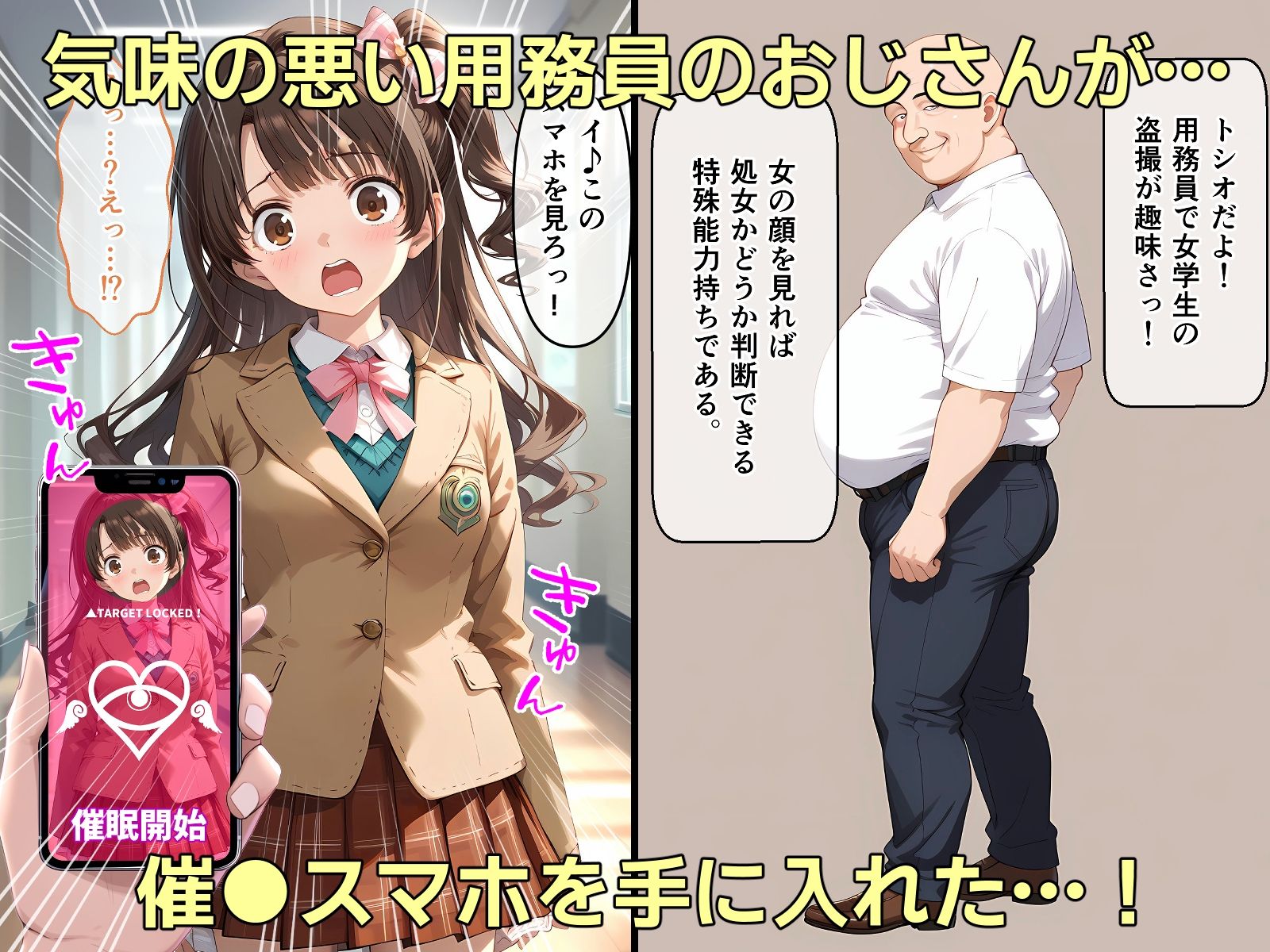 アイドル3人がおじさんに催●スマホで寝取られて妊娠エッチ サンプル1ページ目