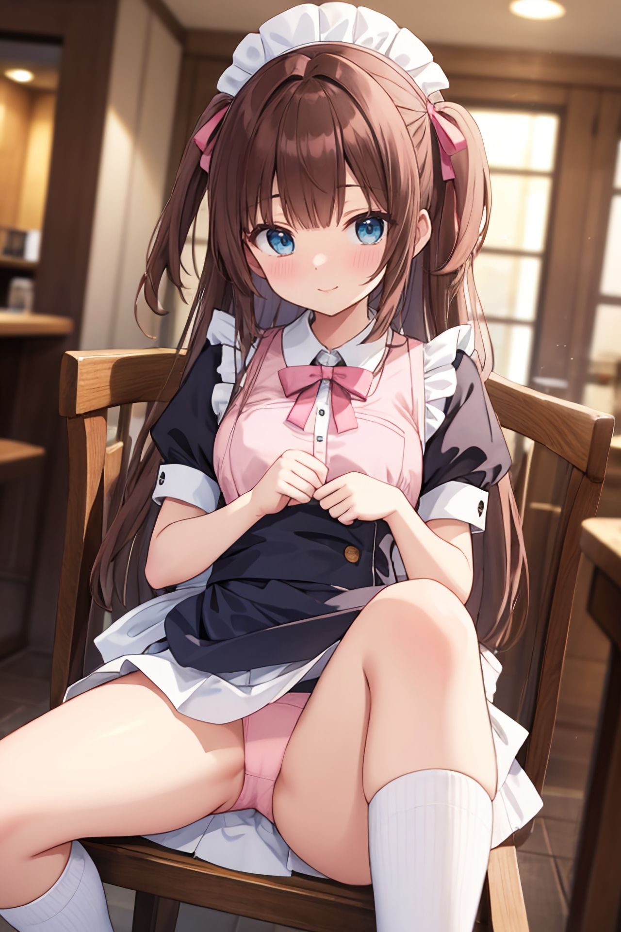 おパンツ拝見イラスト集 〜ウェイトレスさんに『日替わりランチPセット（パンチラセット）』を注文！編〜 サンプル4ページ目