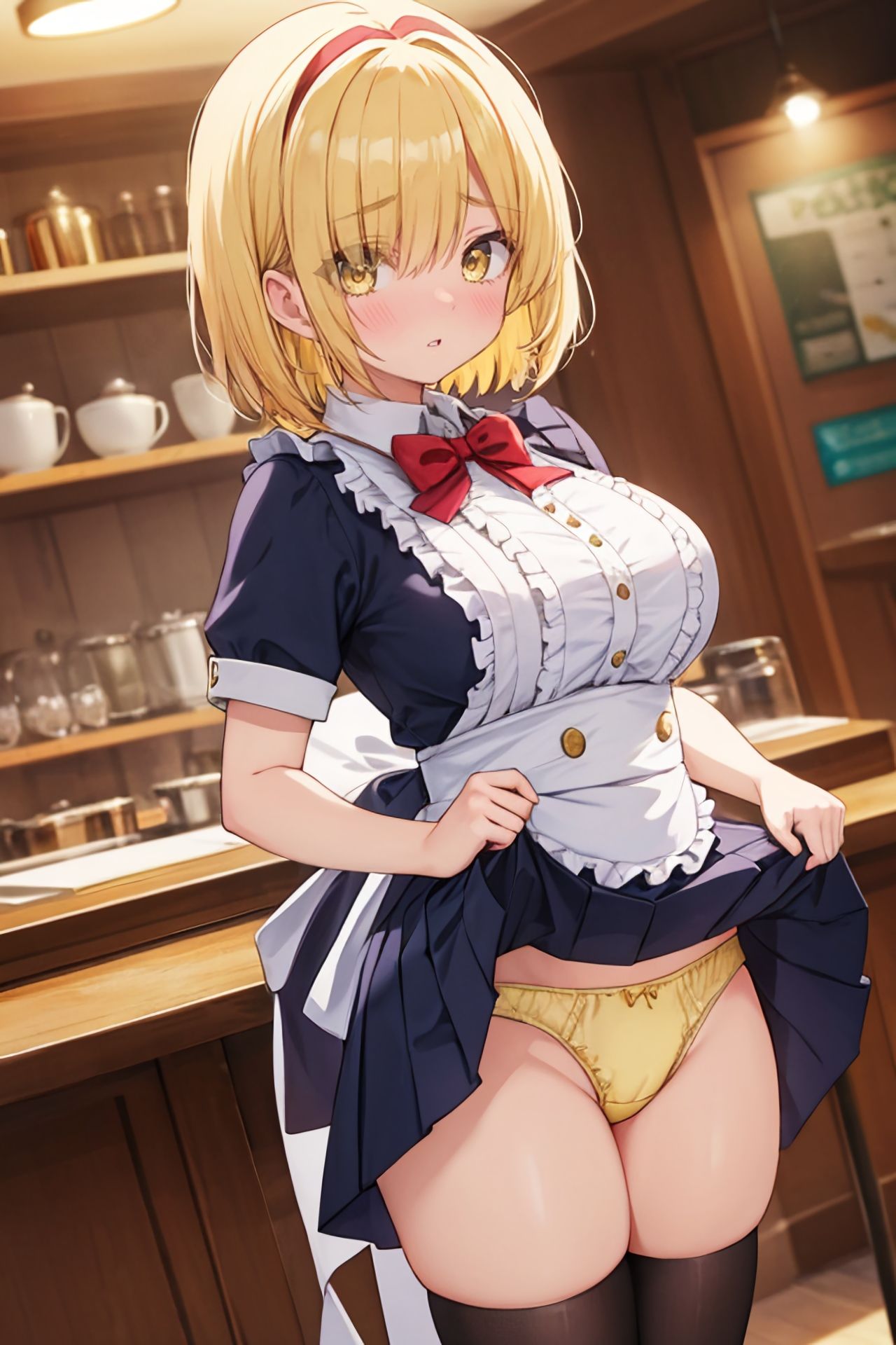 おパンツ拝見イラスト集 〜ウェイトレスさんに『日替わりランチPセット（パンチラセット）』を注文！編〜 サンプル6ページ目