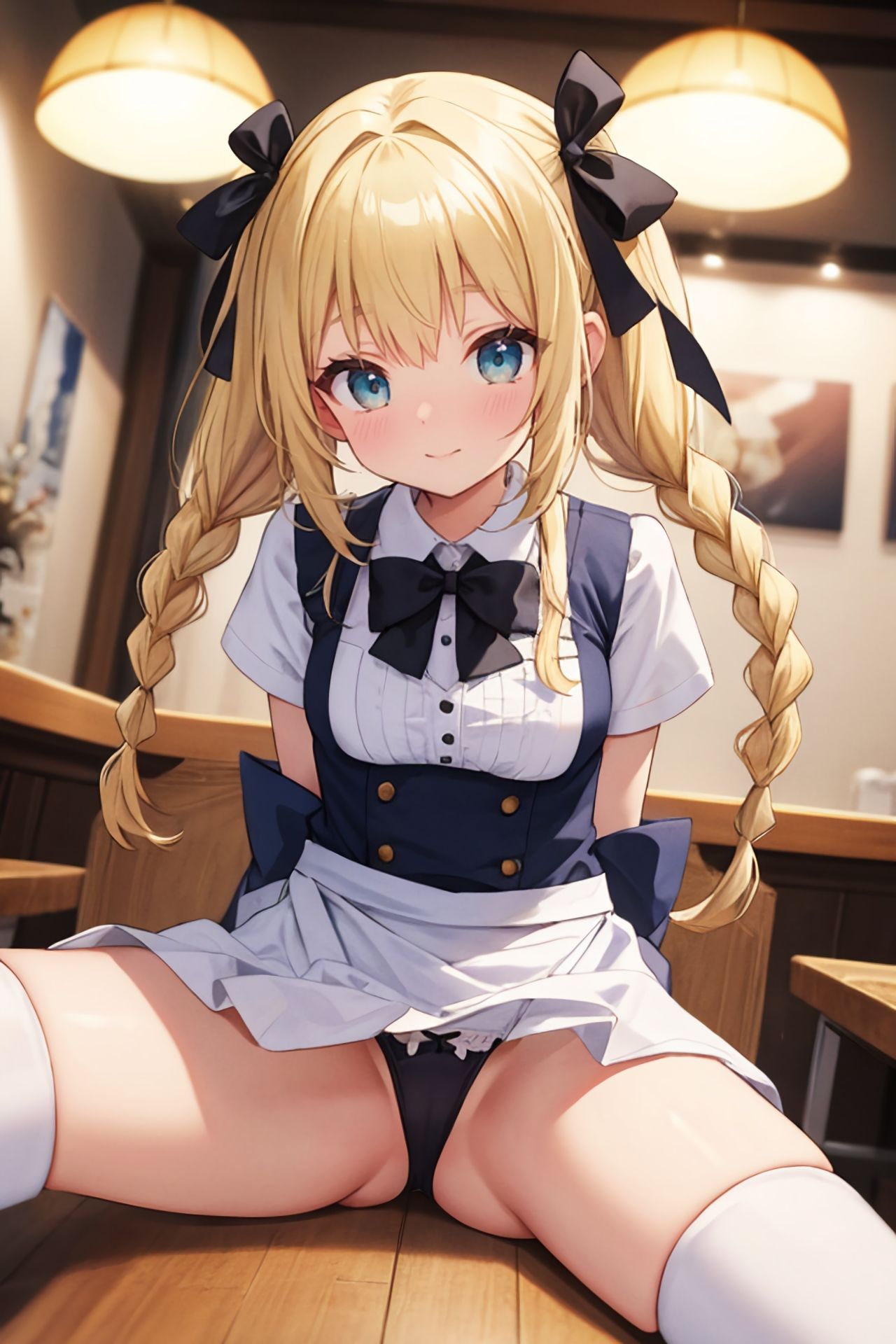 おパンツ拝見イラスト集 〜ウェイトレスさんに『日替わりランチPセット（パンチラセット）』を注文！編〜 サンプル7ページ目