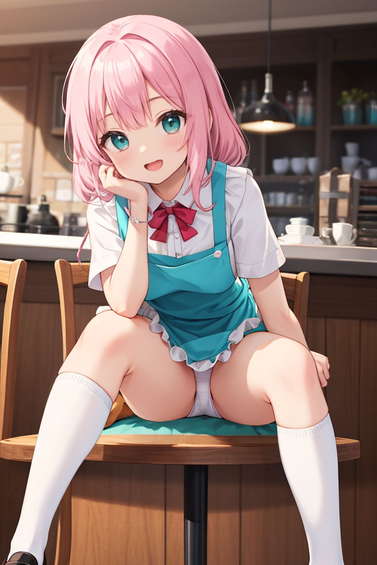 おパンツ拝見イラスト集 〜ウェイトレスさんに『日替わりランチPセット（パンチラセット）』を注文！編〜 サンプル8ページ目