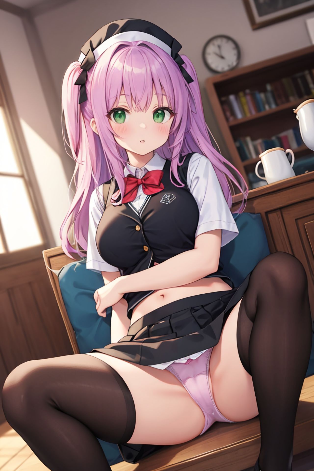 おパンツ拝見イラスト集 〜ウェイトレスさんに『日替わりランチPセット（パンチラセット）』を注文！編〜 サンプル10ページ目