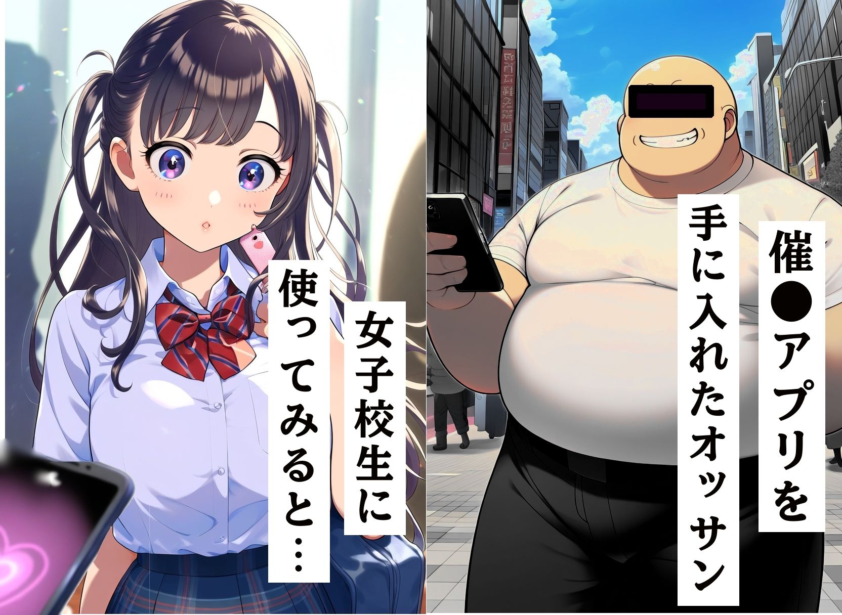 催●アプリでキモデブおっさんがJKをNTRしてセックスし放題 サンプル1ページ目
