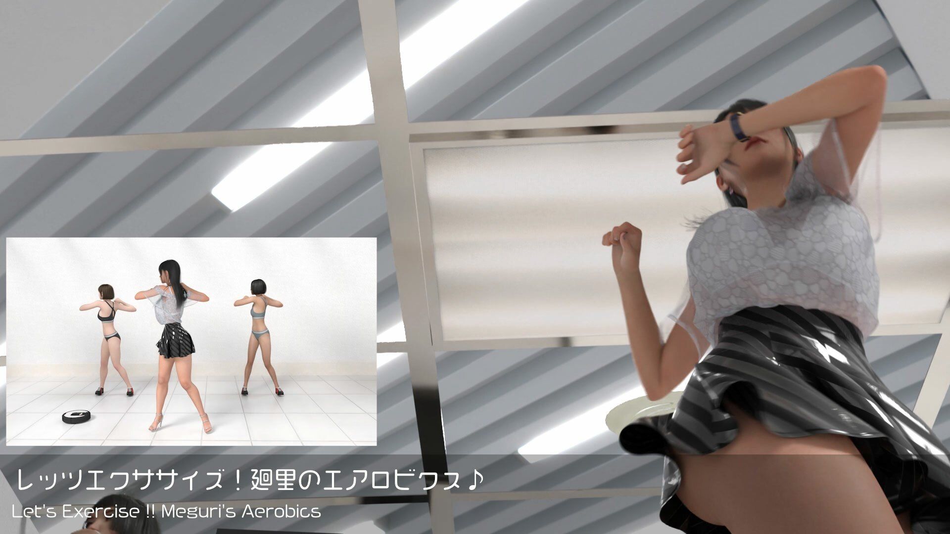 【△100】二階堂沙耶の変態ニュースジャパン＃020-J日本語版［台風接近！エアロビクスインストラクターが出社できずピンチヒッター！スケベ掃除ロボによる盗撮！PV03赤Tバック］ サンプル5ページ目