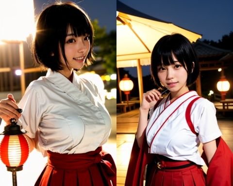 AIグラビア写真集21〜夏祭と巫女の妹〜 サンプル2ページ目