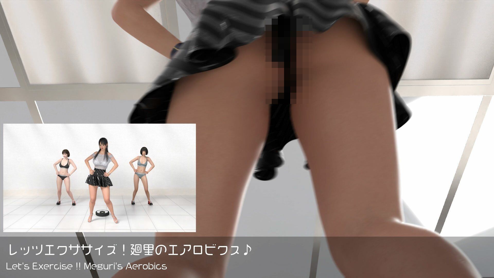【△100】二階堂沙耶の変態ニュースジャパン＃020-J日本語版［台風接近！エアロビクスインストラクターが出社できずピンチヒッター！スケベ掃除ロボによる盗撮！PV5黒TバックVer.2］ サンプル4ページ目