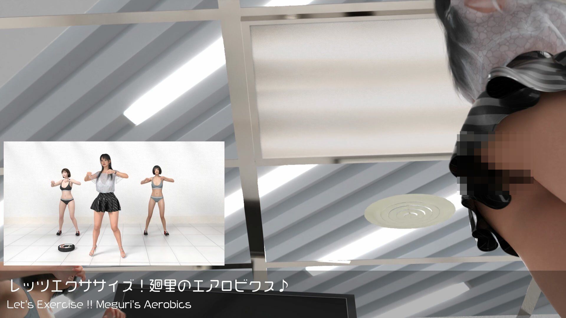 【△100】二階堂沙耶の変態ニュースジャパン＃020-J日本語版［台風接近！エアロビクスインストラクターが出社できずピンチヒッター！スケベ掃除ロボによる盗撮！PV5黒TバックVer.2］ サンプル5ページ目