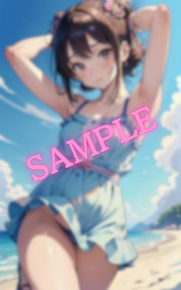 スカートの中がチラリ…？大好きな彼女とのビーチデート サンプル1ページ目