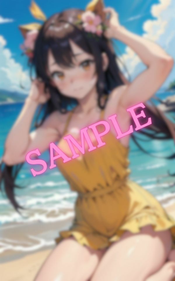 スカートの中がチラリ…？大好きな彼女とのビーチデート サンプル2ページ目