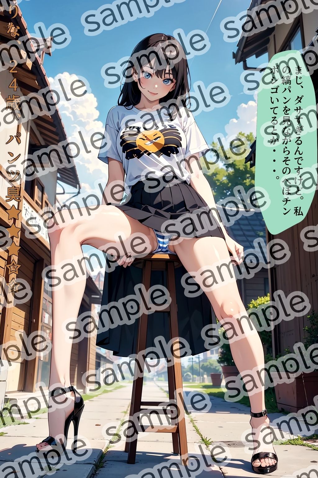 パンツを見せてくれるミニスカ女〜縞パン編〜 サンプル3ページ目