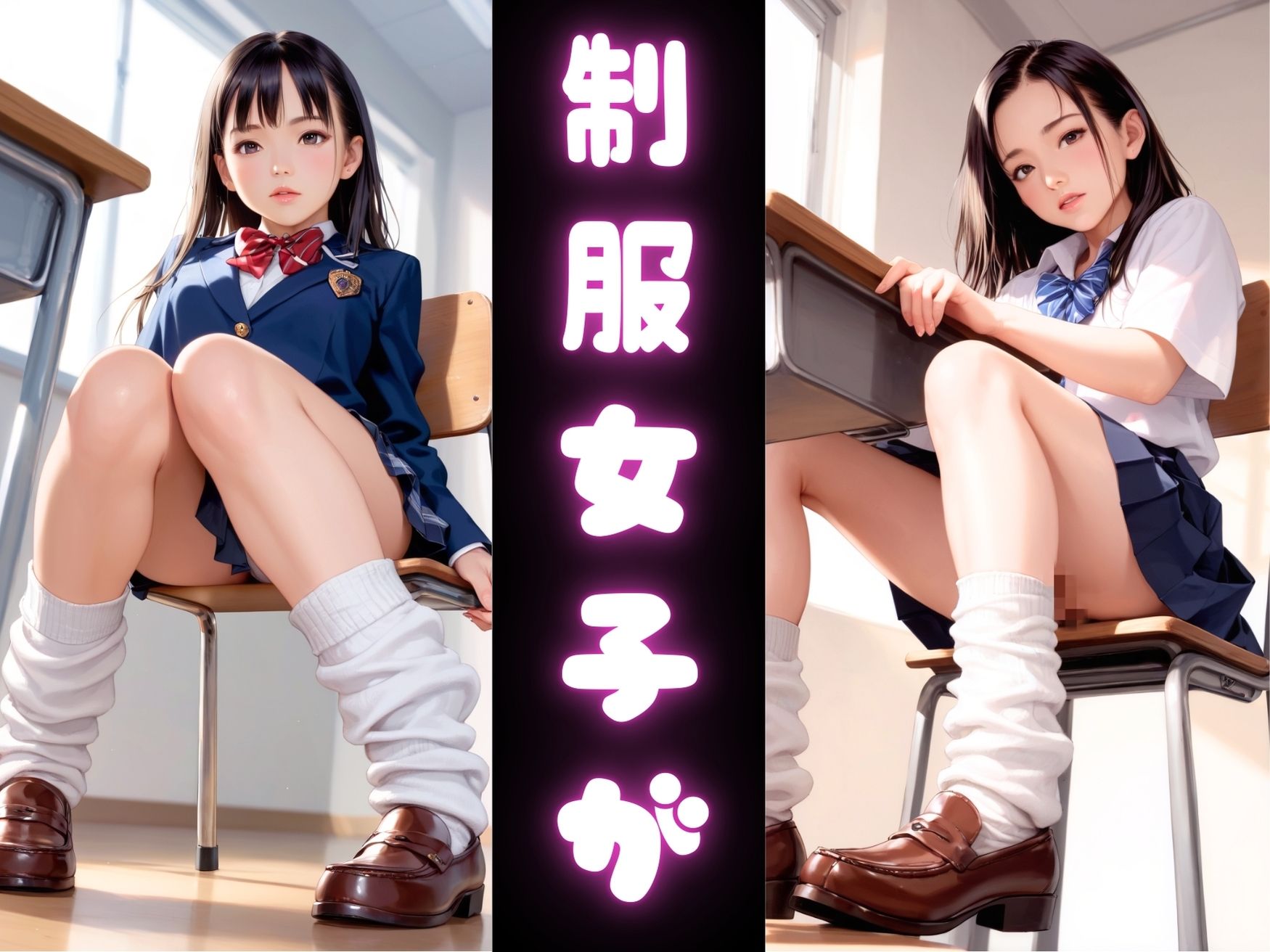 制服女子が教室で先生に犯◯れて「くぱぁ。」104枚＋着衣〜セックス113枚 サンプル1ページ目
