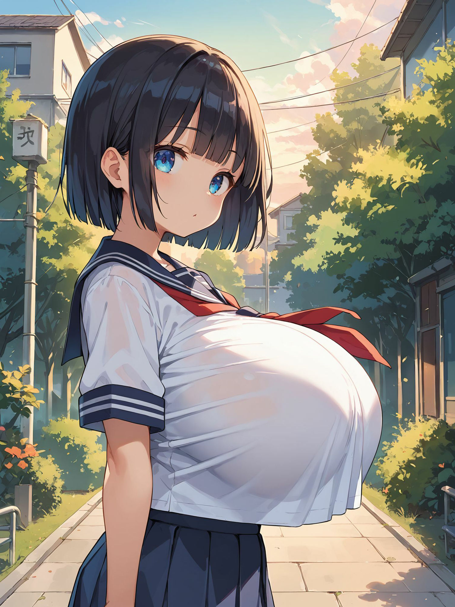 巨乳セーラー服少女との放課後の記録2 サンプル1ページ目