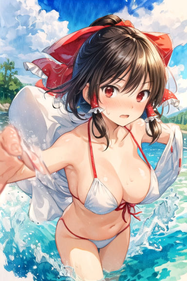 魔理沙は霊夢のえっちな写真を撮りたいようです。〜川編〜 サンプル2ページ目