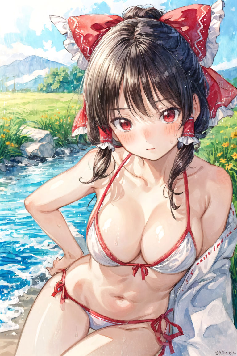 魔理沙は霊夢のえっちな写真を撮りたいようです。〜川編〜 サンプル4ページ目