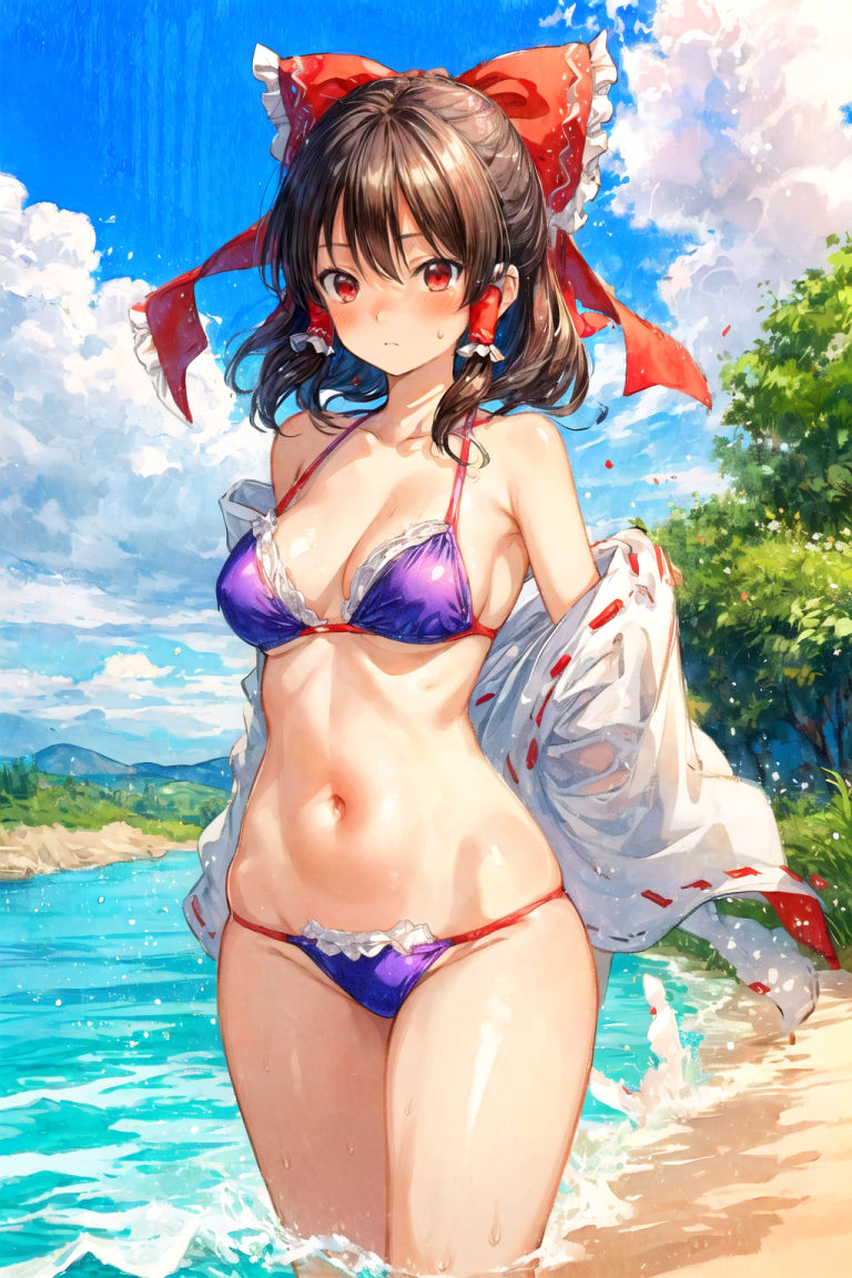 魔理沙は霊夢のえっちな写真を撮りたいようです。〜川編〜 サンプル8ページ目