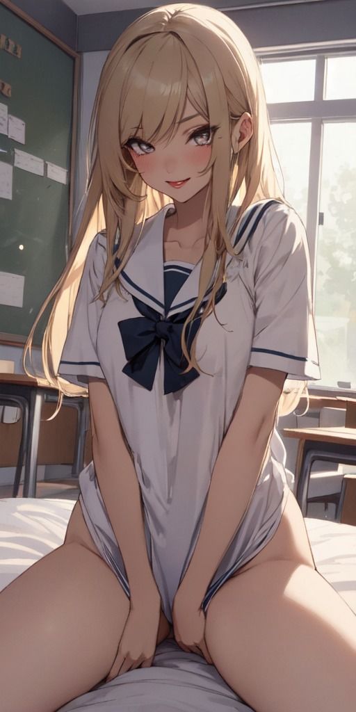 【187枚】金髪セーラー美少女のすじまんと中出し サンプル1ページ目