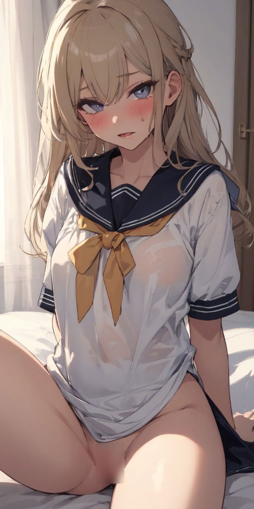 【187枚】金髪セーラー美少女のすじまんと中出し サンプル4ページ目