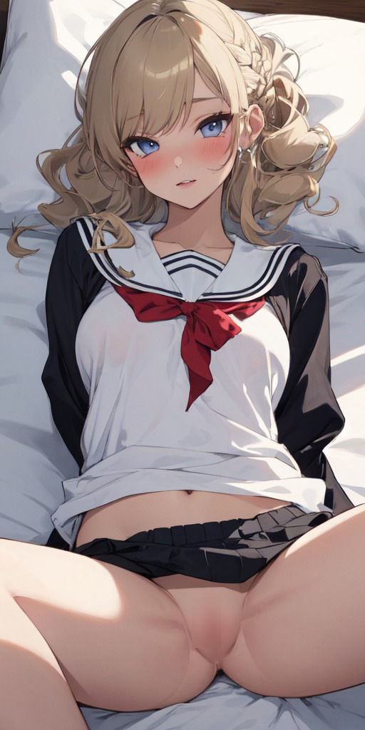 【187枚】金髪セーラー美少女のすじまんと中出し サンプル5ページ目