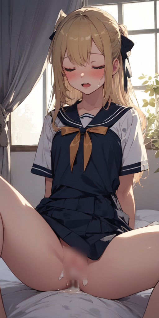 【187枚】金髪セーラー美少女のすじまんと中出し サンプル8ページ目