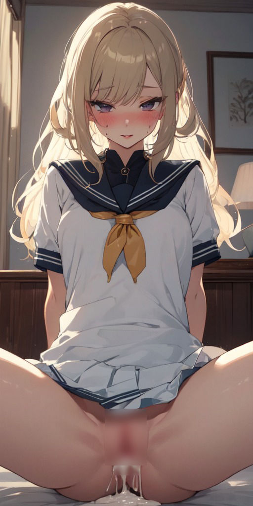 【187枚】金髪セーラー美少女のすじまんと中出し サンプル10ページ目