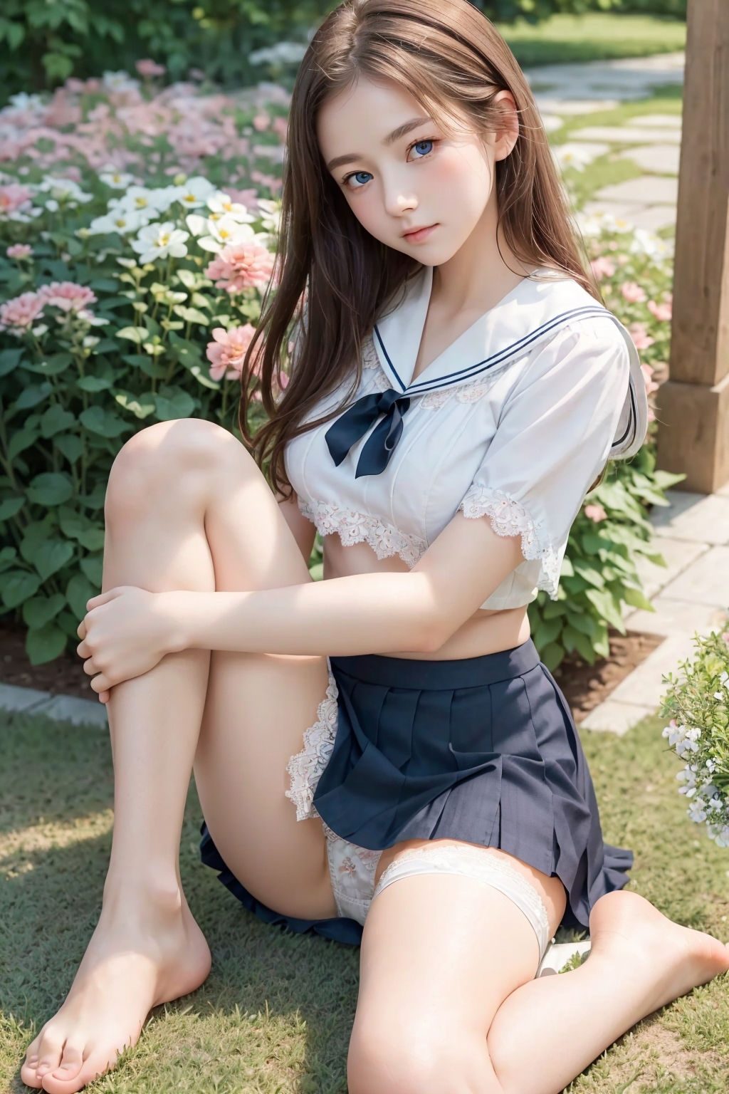 【パンチラAIイラスト】癒しの白いパンチラ集500枚〜パート 1 サンプル1ページ目