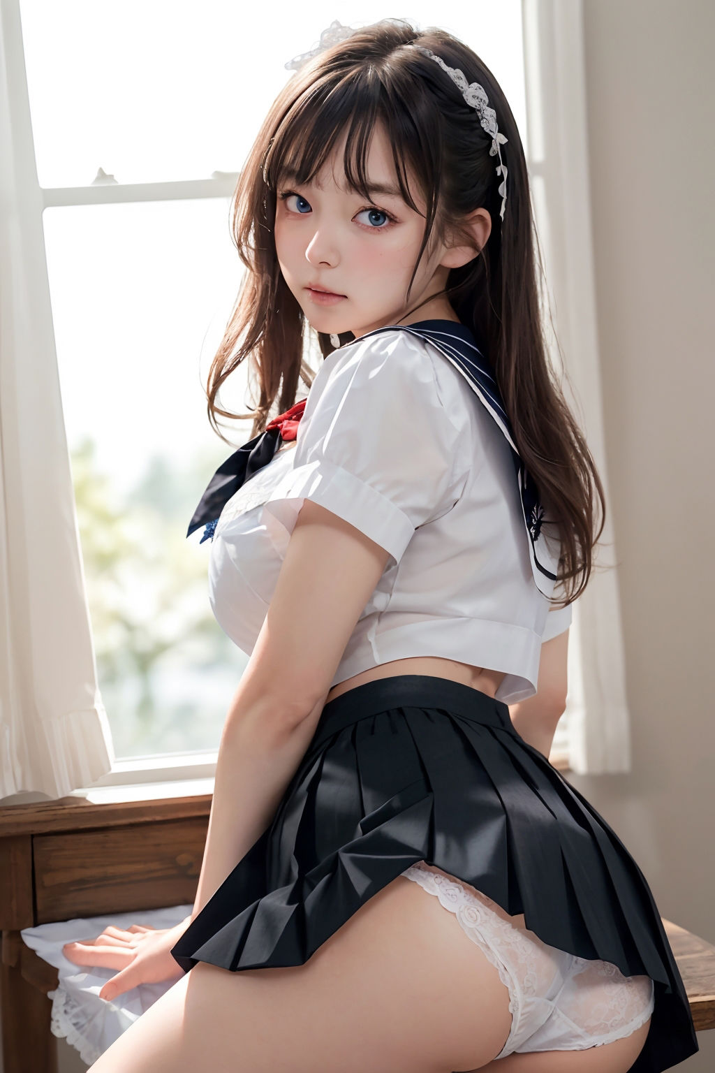 【パンチラAIイラスト】癒しの白いパンチラ集500枚〜パート 1 サンプル2ページ目