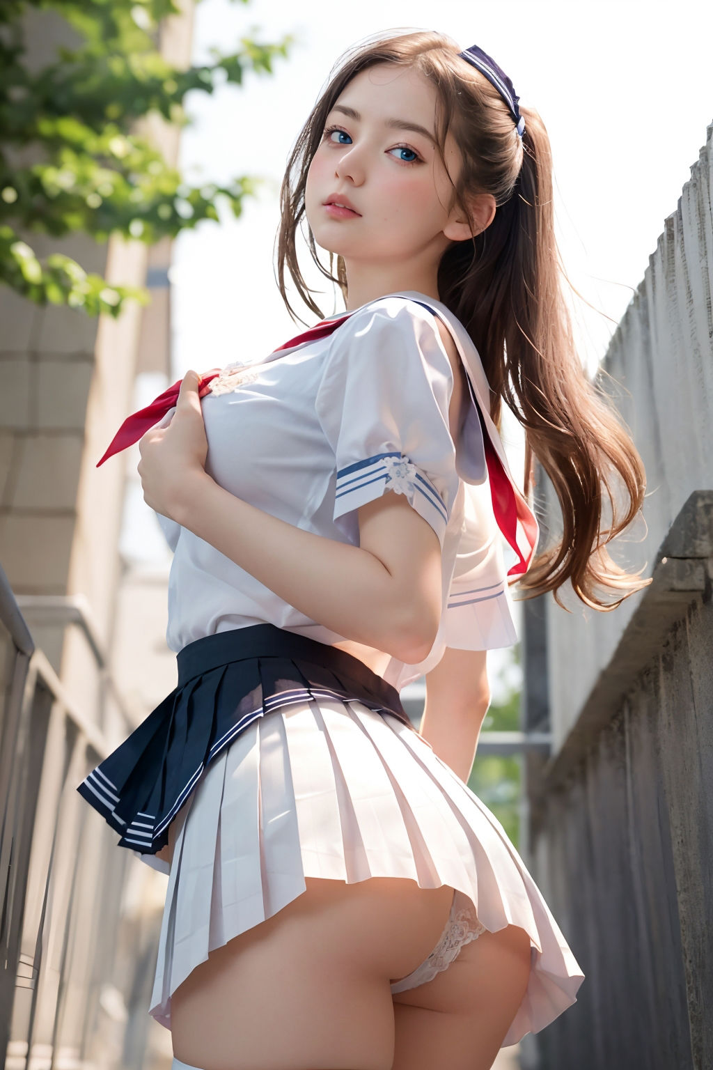 【パンチラAIイラスト】癒しの白いパンチラ集500枚〜パート 1 サンプル6ページ目