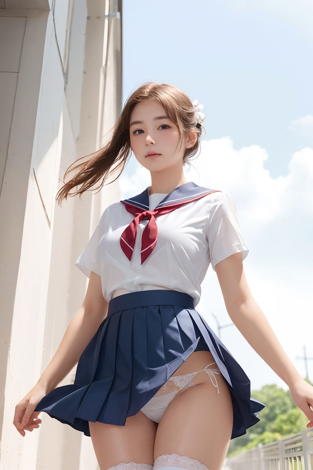 【パンチラAIイラスト】癒しの白いパンチラ集500枚〜パート 2 サンプル4ページ目