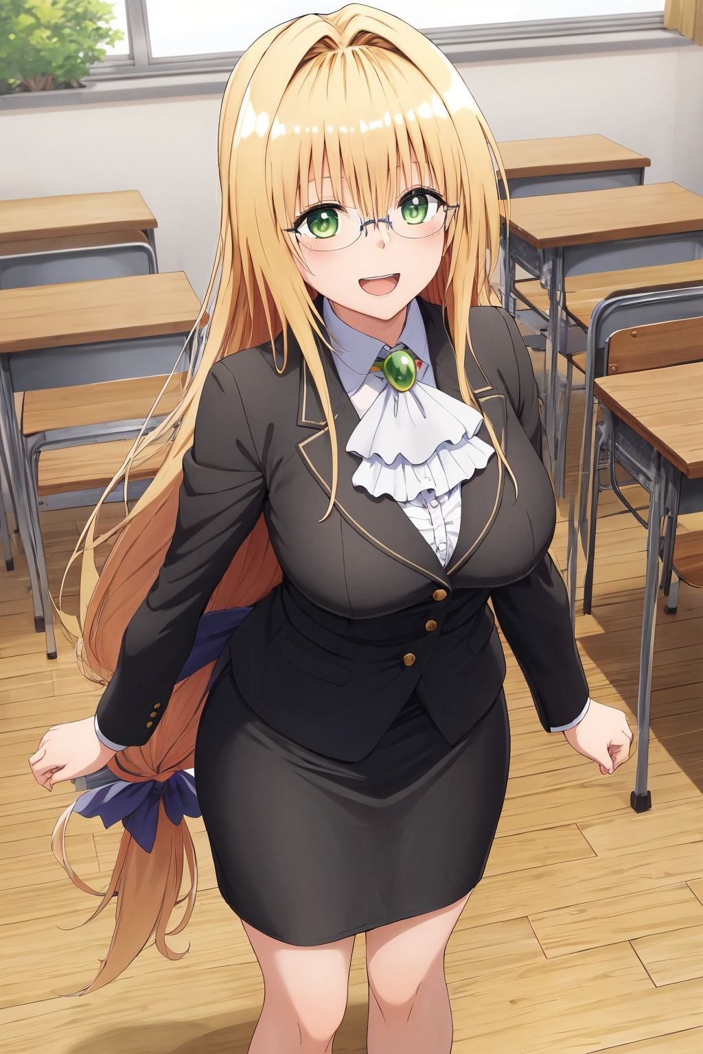金髪巨乳眼鏡ドジっ子教師・ティ●ーユ先生のHなイラスト集！ サンプル1ページ目