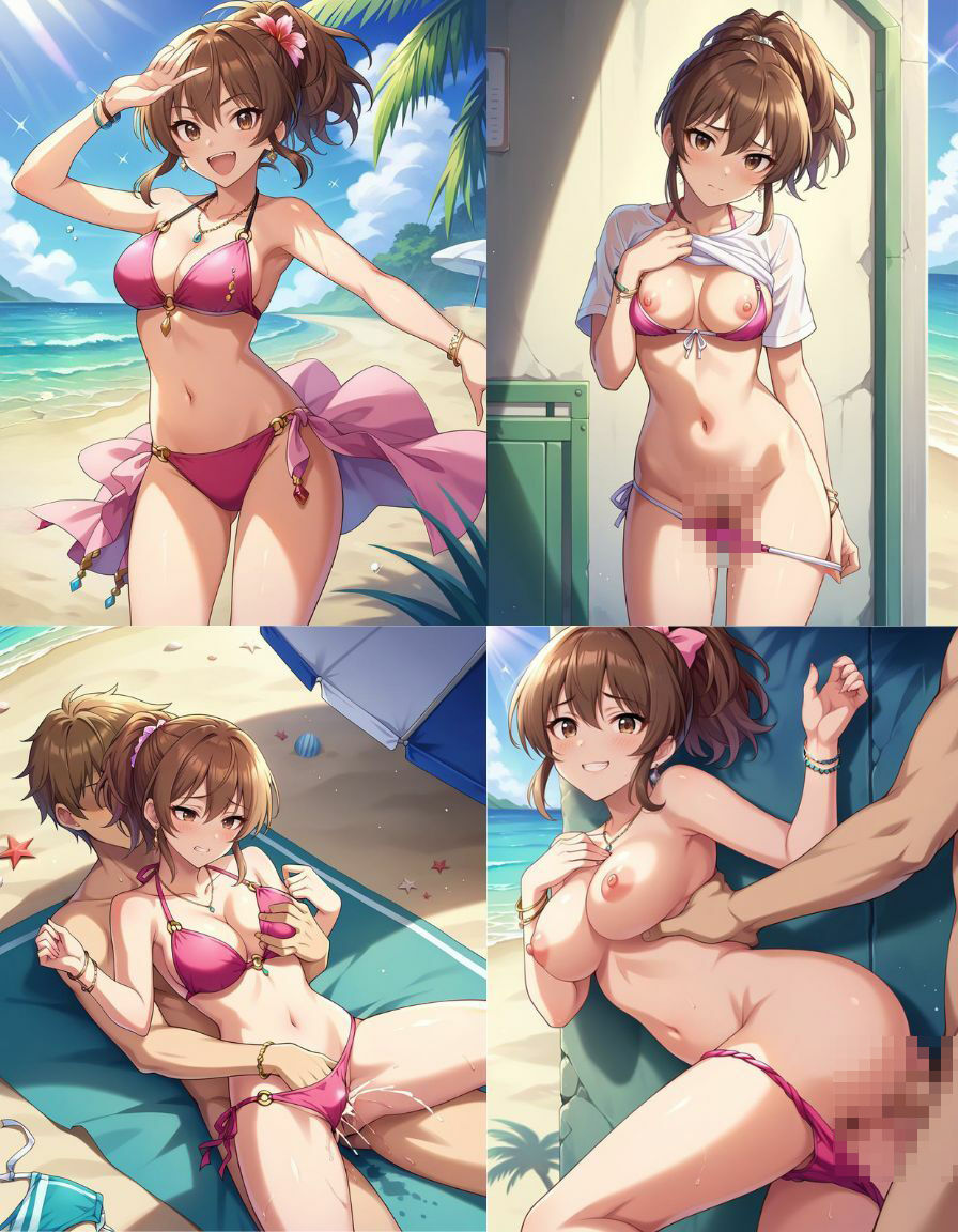 アイドルストリッパー達のエチエチ日記 真夏のぶっかけビーチ編 サンプル7ページ目