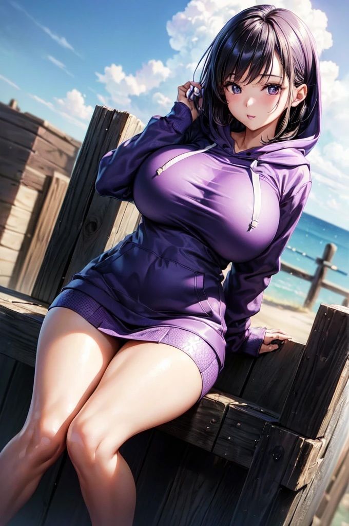 美女と巨乳とパーカー サンプル4ページ目